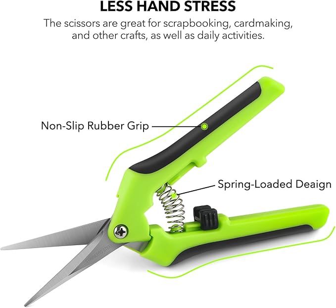 BAOFALI Ergonomic Spring-Action Scissors,Spring-Loaded Craft Shears with Stainless Steel Blades,for Cutting Intricate Details and Tight Patterns for People with Arthritis or Limited Hand Strength