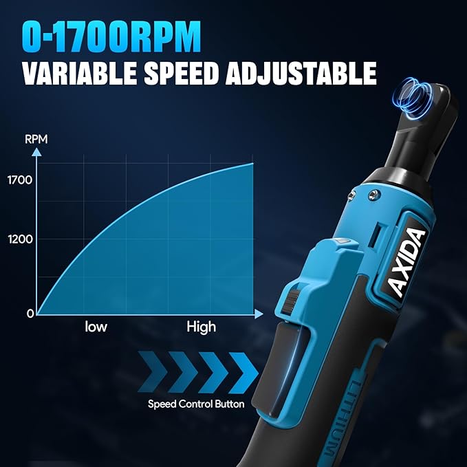 3/8" Electric Ratchet Wrench, 66FT-LBS (90N.m) Cordless Ratchet Wrench, 21V Power Ratchets with 2x 2.0A Batteries & Charger, 7 Sockets, 1/4" Adapters and 3" Extension Bars, NEW VERSION