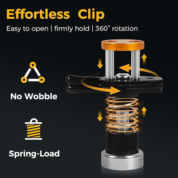 Helping Hands Clamp Metal, Adjustable Third Hand Soldering Holder Stand For Electronics, Hobby DIY, Craft, Jewelry, PCB Repair Solder Aid Station (Yellowblack, small)