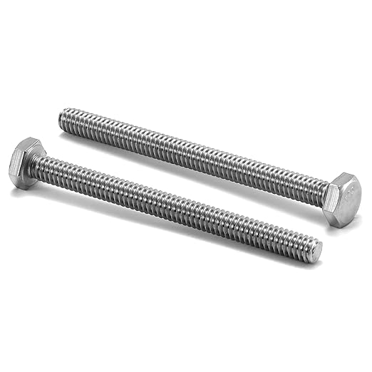 3/8-16 x 3 Hex Head Screw Bolt, 10Pcs 18-8 (304) Stainless Steel, Fully Threaded, Plain Finish, by SG TZH
