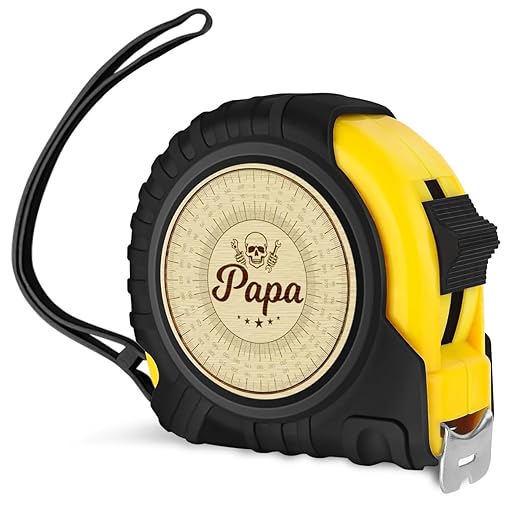 Papa Gifts Fathers Day Birthday Gifts for Papa Tool Woodworker Carpenter Gifts for Father's Day Carpenter Gifts for Papa Skull Engraved Tape Measure 25 FT