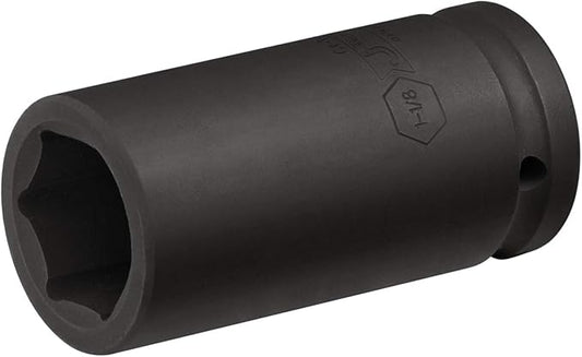 Jetech 3/4 Inch Drive 1-1/8 Inch Deep Impact Socket, Made with Heat-Treated Chrome Molybdenum Alloy Steel, 6-Point Design, SAE