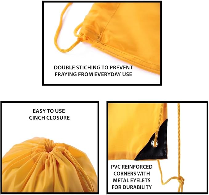 Mato & Hash Custom Bags With Your Logo | 50PK Promotional Drawstring Backpack - 50PK Athletic Gold CE2500