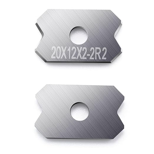 Woodworking Veneer Edge Trimmer Blades 20x12x2.0mm-2R2 2-Pcs, Chamfer Plane, Edge Banding Cutter, Manual Planer Blade, Burr Scraper for Board & Wood Surfaces (20x12x2-2R2, 2-PCS)