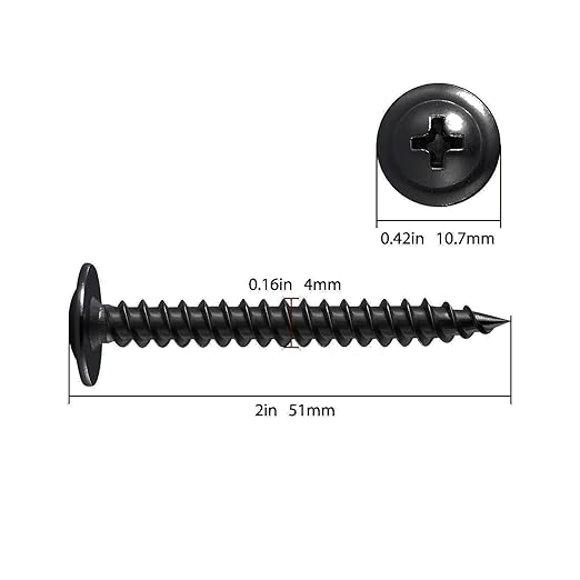 (100 pcs)#8횞2" Black Truss Head Wood Screws Quick Metal Self Tapping Zinc Oxide