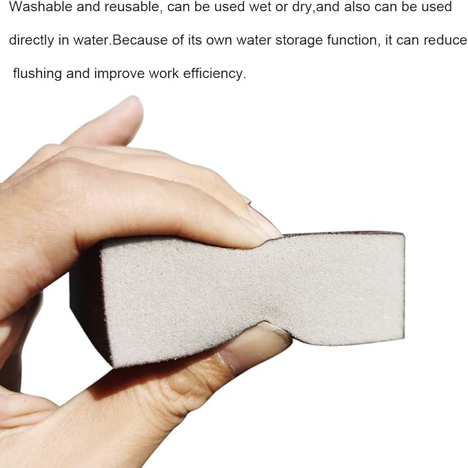 10 Pack 80 Grit Sanding Sponge, Washable and Reusable Sanding Blocks Great for Pot, Pan, Glass, Wood, Metal Sanding
