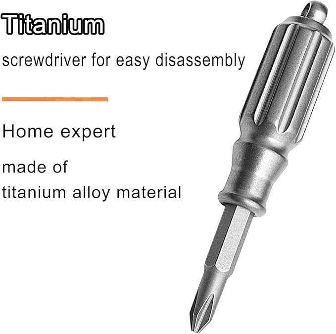 Titanium Alloy Screwdriver S2 Steel Bit High Hardness Non-Slip Tungsten Head Window Breaker Versatile EDC Tool