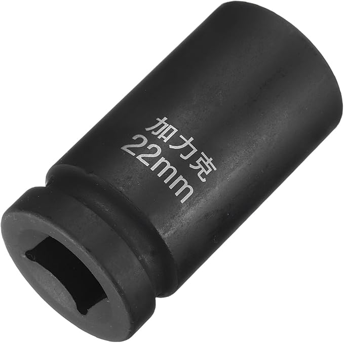 HARFINGTON 4 Point Square Socket 3/4" Drive by 22mm Metric Square Impact Socket 40CR Blackening Standard Wheel Sockets Pneumatic Socket Tool for Auto Repair Mechanical Maintenance Home Use