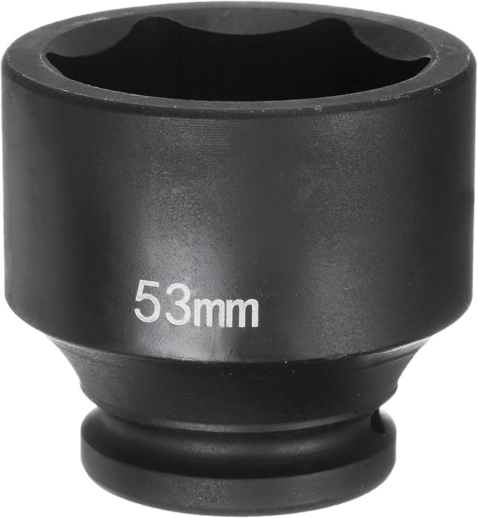 HARFINGTON 6-Point Impact Socket 3/4" Drive 53mm Metric 40Cr Alloy Steel Spindle Axle Nut Impact Socket