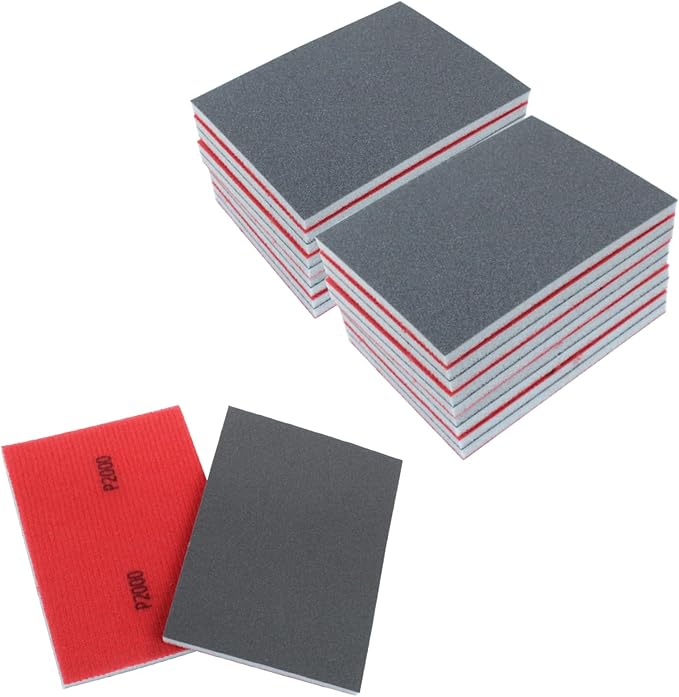 20Pcs 2000 Grit Sanding Sponge, 4" x 3" Soft and Cozy Sponge Wet Dry Sandpaper, Ultra Fine Grit Sanding Sponge for Smooth Finishing