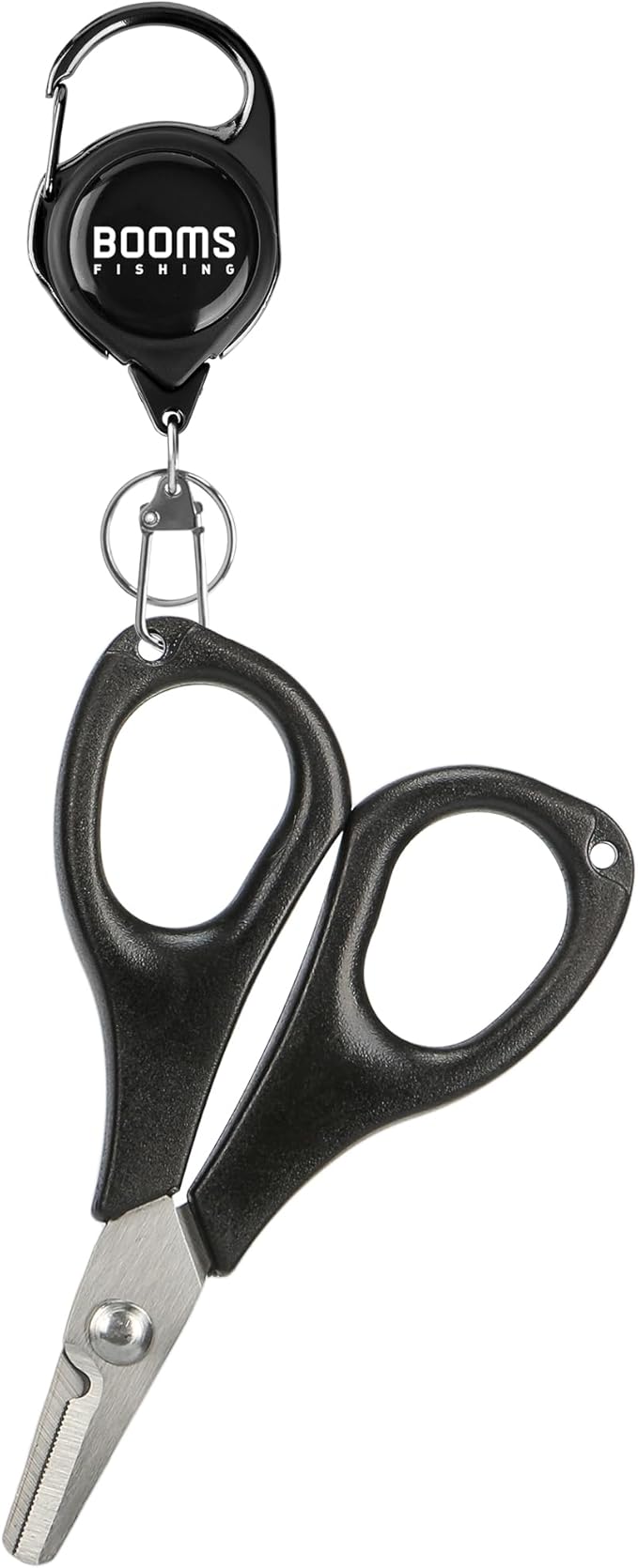 Booms Fishing Fishing Scissors for Braided Line, Fishing Line Cutter Saltwater and Freshwater, Fishing Serrated Shears with Retractor, S01