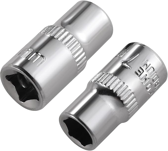 [13pcs] Durable 7mm Socket, 1/4 socket set,Shallow Socket 1/4 Inch Drive 7mm 6 Point, CORROSION RESISTANCE