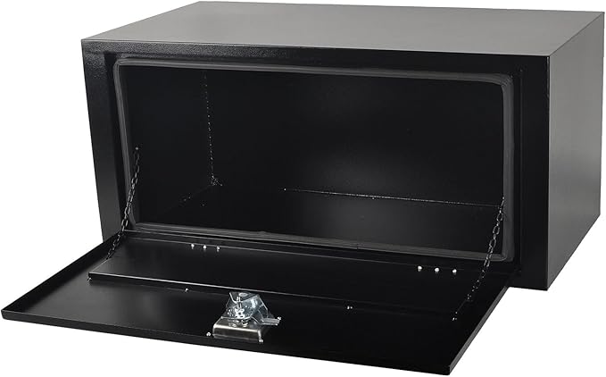 36 Inch Steel Tool Box with T-Handle Latch, Underbody Storage Truck Bed Organizer Toolbox for Trailer Pickup RV, Job Tool Chest, 36 X 18 X 18 Inch, Black