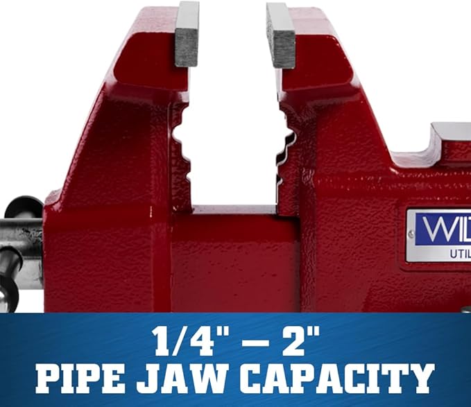 Wilton Utility Bench Vise, 6-1/2??Jaw Width, 6" Jaw Opening, 4" Throat (Model 676U)