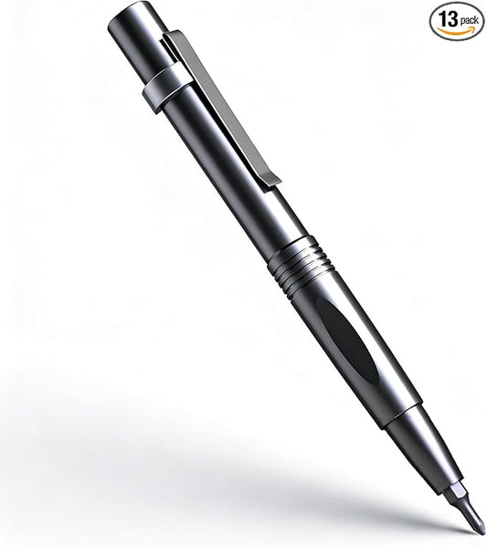 13 in 1 Magnetic Precision Screwdriver Pen, Aluminum EDC Mini Screwdriver Set with 6 Double-Ended Bits, Hidden Storage Design for Eyeglasses, Watches, iPhone, Laptop & Electronics Repair (13IN1-Black)
