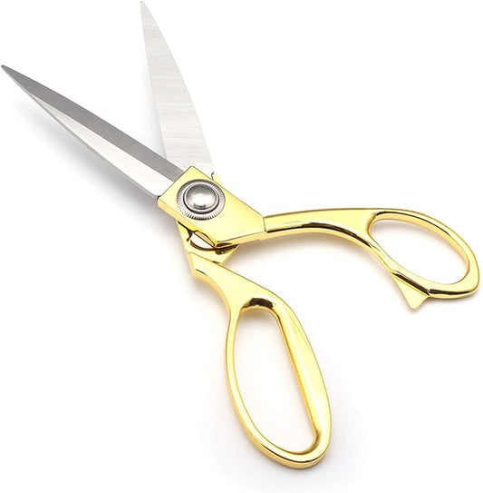 Gold 8" Sharp Tailor Scissors - Fabric, Leather & Clothing Scissors - Stainless Steel Professional Heavy Duty Dressmaking Shears