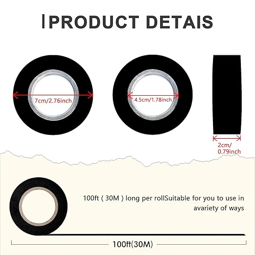 6 Pack Black Flagging Tape, Non-Adhesive Plastic Ribbon Neon Marking Roll, 1"*600ft, Marking Tape for Tree Marking, Hunting, Boundaries and Hazardous Areas,Trail Marking