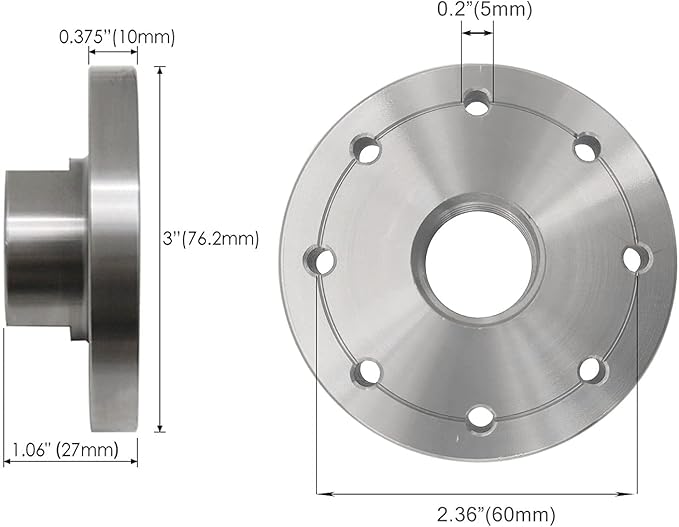 3" Wood Lathe Steel Faceplate Chucks, 1??8TPI Thread Woodworking Accessories Tools