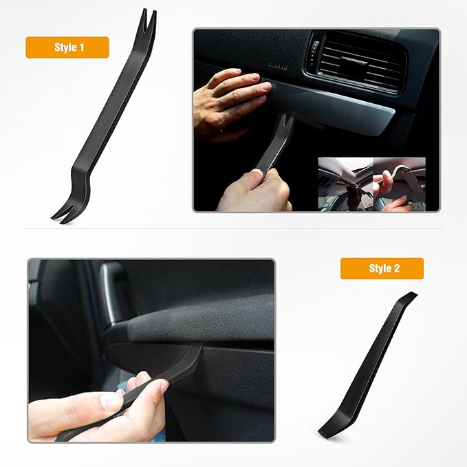 GOOACC Auto Trim Removal Tool Kit No-Scratch Tool Kit for Car Audio Dash Window Molding-4PCS (Black)