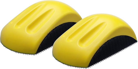 Yakamoz 2Pcs Hand Sanding Blocks, 5 Inch Hook Loop Sanding Block Foam Hand Sander Backing Pads for 5 Inch Hook and Loop Sanding Discs Sandpapers