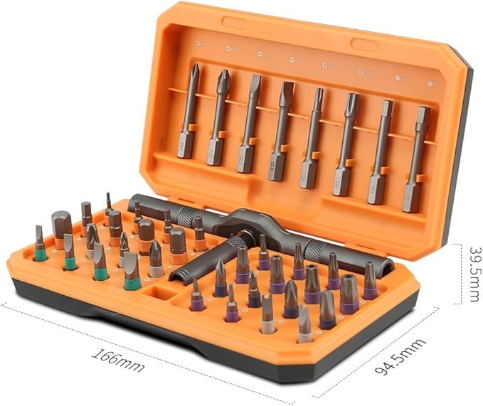 42 in 1 Magnetic Screwdriver Set, DIY Ratchet Screwdriver Set, Multi Bit ratcheting screwdriver set, Portable Compact Repair Tool Kit for Gifts, Furniture Computer Bicycle Eyeglass Orange