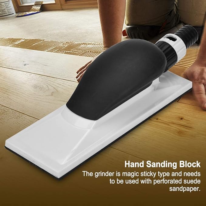 Sanding Block, Vacuum Hand Sander Sanding Grinding Sponge Pad Dust 200 x 70mm for Wood Polishing, Household Cleaning, Car Repair
