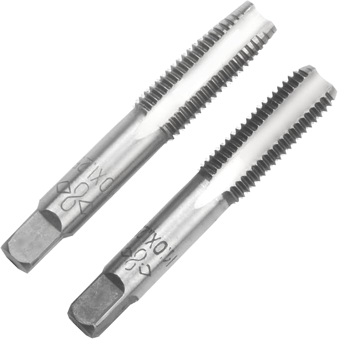 Aceteel M10 X 1.25 Metric Hand Tap, Right Hand M10 X 1.25mm Threading Hand Tap 1Pair