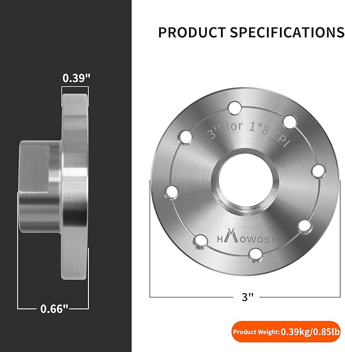 3" Steel Wood Lathe Faceplate,Faceplate for Wood Lathe,Lathe Face Plate Fit for 1" x 8TPI Spindle without Screwchuck