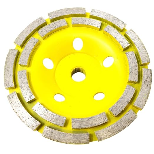 Stadea CWD202H Concrete Grinding Wheel 4 1/2 Inch Double Row Diamond Cup Grinding Grinder Wheels Disc for Concrete Masonry Stone Granite Grinding