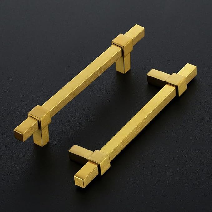 1 Pack Gold Cabinet Handles - 5" Hole Center Cabinet Pulls Drawer Pulls Cabinet Hardware Kitchen Handles for Cabinets