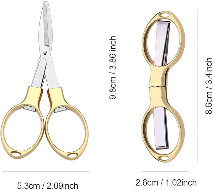 Folding Scissors, TSA Compliant & Portable, Compact, Safe Travel Scissors, Stainless Steel Retractable, 2 Pcs