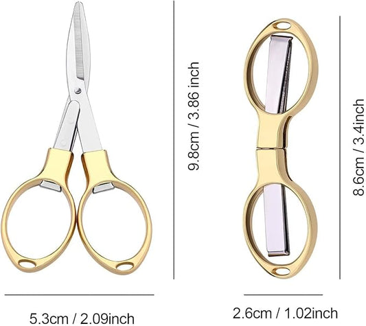 Folding Scissors, TSA Compliant & Portable, Compact, Safe Travel Scissors, Stainless Steel Retractable, 2 Pcs