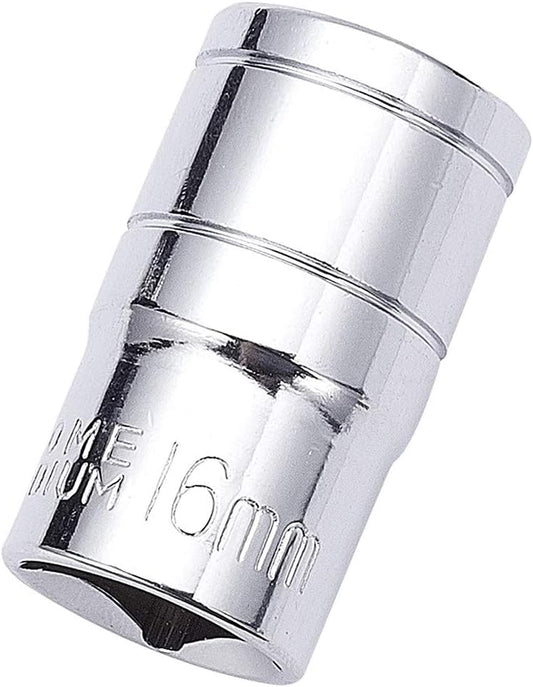 Utoolmart Shallow Socket, 1/2 Inches Drive 6-Point 16mm Metric Socket, Chrome Vanadium Steel Chrome Finish, for General Repairs