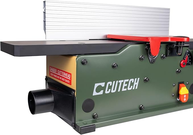 Cutech 40160HB 6-Inch Spiral Cutterhead Benchtop Jointer with teflon-Coated Aluminum Tables, 12 TC Inserts, 19-5/8??Aluminum Fence, and a 10-amp Motor (Rifle Green, 6 inch)