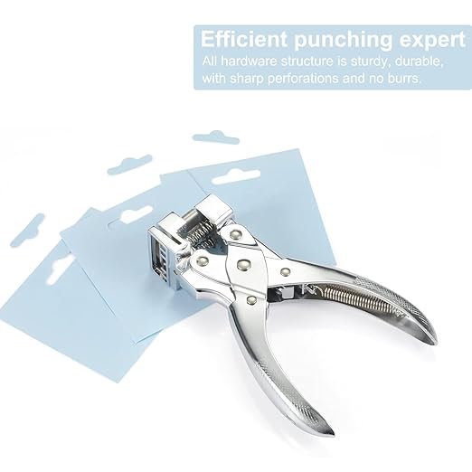 Heavy Duty T Slot Shape Hole Punch, Handheld Tag Punches Airplane Hole Punch Butterfly T-Hook Clamp Pliers Cutter for Paper Crafts, Badge & ID Card, PVC Cardboard(Silver)