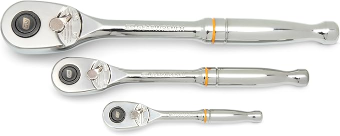 GEARWRENCH 3 Piece 1/4", 3/8??and 1/2" Drive 90-Tooth Quick Release Teardrop Ratchet Set | 81310T