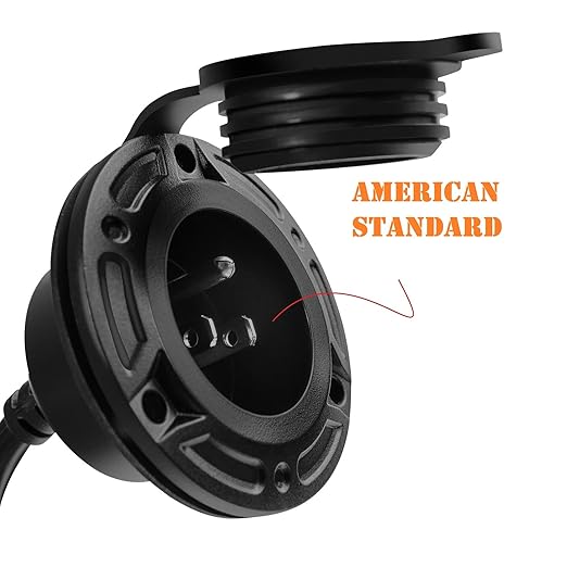 RV Shore Power Inlet Charger Plug 15 Amp AC Port Plug 125 Volt Power Inlet Socket and Waterproof RV Electrical Outlet Receptacle Box Integrated Outdoor Extension Cord for Trailer Plug.