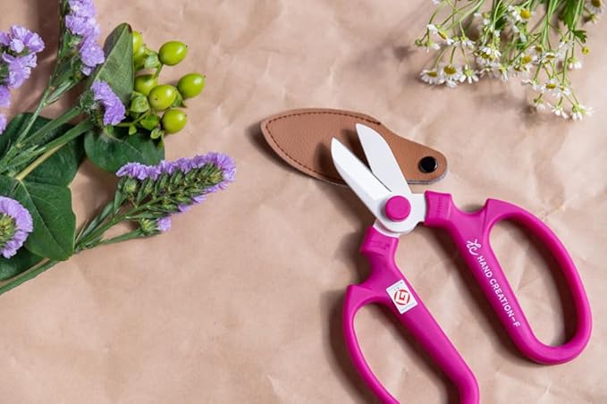 Japanese Florist Scissors ??Professional Ultra Sharp Flower Shears Made in JAPAN for Floral Design & Gardening SAKAGEN HAND CREATION F-170 (Violet)