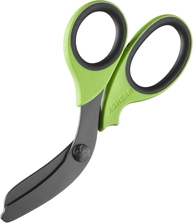 XSHEAR 7.5??Extreme Duty Trauma Shears. Tough and Durable Medical Scissors for the Paramedic, EMT, Nurse or any Emergency Healthcare Provider - Green/Gray