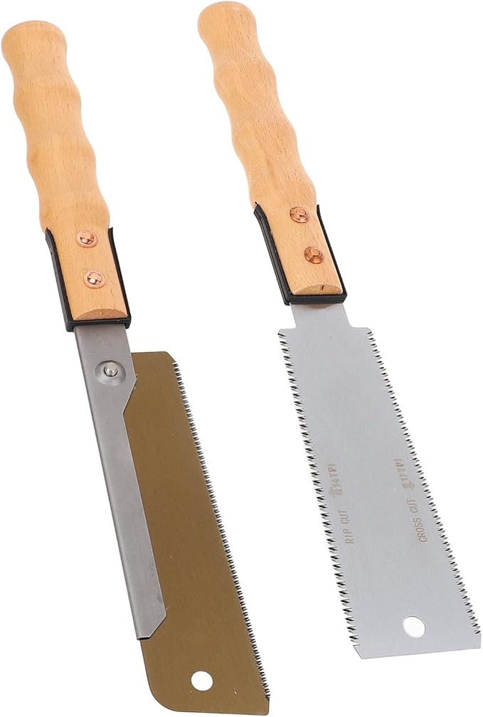 2 Pcs Pull Saw Hand Saw 7 Inch Dovetail Saw Tenon Saw Hand Saw with Solid Wood Handle