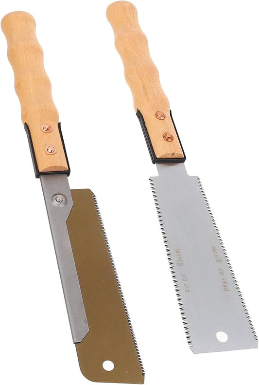 2 Pcs Pull Saw Hand Saw 7 Inch Dovetail Saw Tenon Saw Hand Saw with Solid Wood Handle