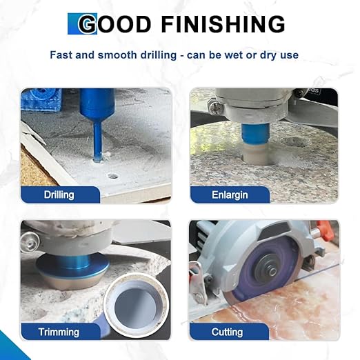 Diamond Core Drill Bit Set - BRSCHNITT Tile Hole Saw Kit 1/4"*2/5/16"/4/5" 1" 1-3/8"2" /3"/4"/5"& 4/5" Finger Bit & 2" Chamfer Bit for Porcelain Tile Ceramic Marble Granite Diamond Blade & Adapters.