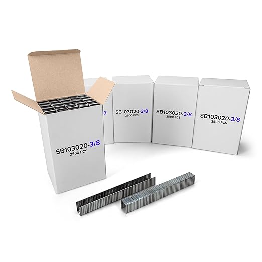 IDL Packaging Heavy Duty Staples for Pneumatic Stapling Plier SP50-10B-A, 1/2" x 3/8" x 0.128" (5 Boxes, 12500 pcs) - High-Tensile Stainless Steel Industrial Staples