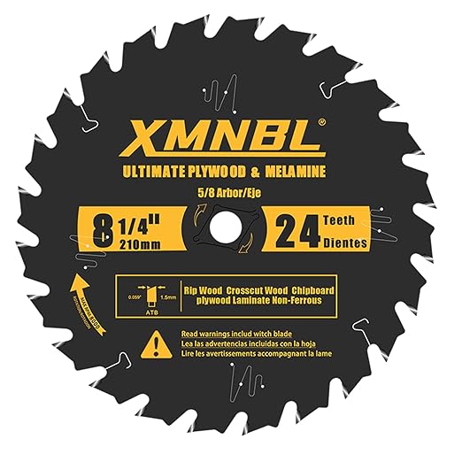 8-1/4 Inch Table Saw Blade 24 Teeth,8-1/4 Framing Saw Blades Saw Blade for Cutting Hardwoods,Softwoods,Veneer Plywood,and Other Wood Fine Finish Saw Blades,Quality Alloy Tips,24 ATB,Shafts 5/8 Inch