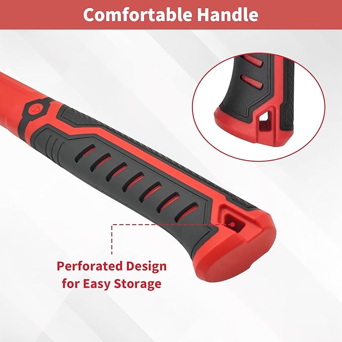 Sledge Hammer 3 Lb, Octagonal Head, Non-slip Rubber Grip, Heavy Duty Hammer For Construction, Gardening, Home Improvement