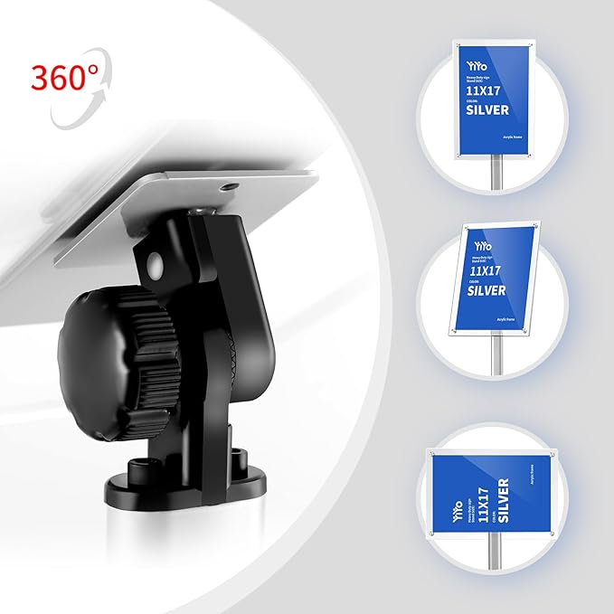 YIYO Sign Stand Poster Stand竊똞djustable heavy duty pedestal Sign Holder Floor Stand竊똞crylic frame floor signage standing for display menu11*17 inch竊똕ilver (acrylic frame 11*17 Sliver)