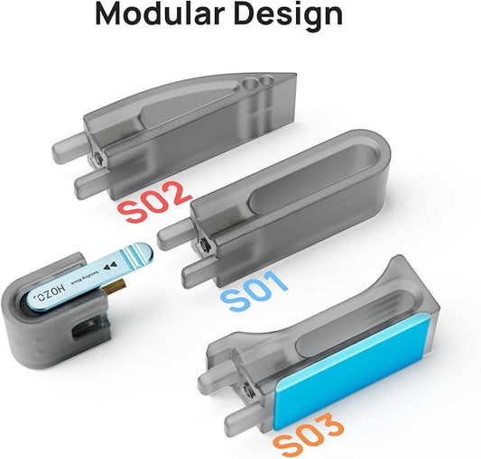 HOZO NeoBlock Sanding Block Set ??1 Magnetic Handle + 3 Swappable Heads (Basic, Pro, Expert) with 6 Grit Belts (120/180/240/400/600/800), Supports Wet Sanding, Quick-Swap for 3D Printing & DIY Project