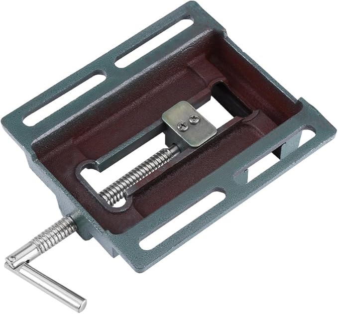 Drill Press Vise, 4" Heavy Duty Cast Iron Opening Size Milling Vice Holder Bench Clamp Woodworking Clamping Vise Machine Bench Top Mount