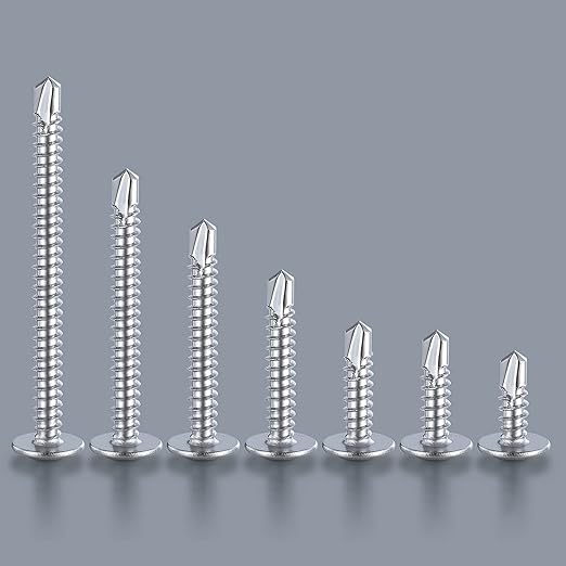 Wensilon竊?00pcs竊?8횞1-1/4?쓋or Sheet Metal Self-Tapping Screws 410 Stainless Steel Truss Head High-Strength Quick Tapping Screws