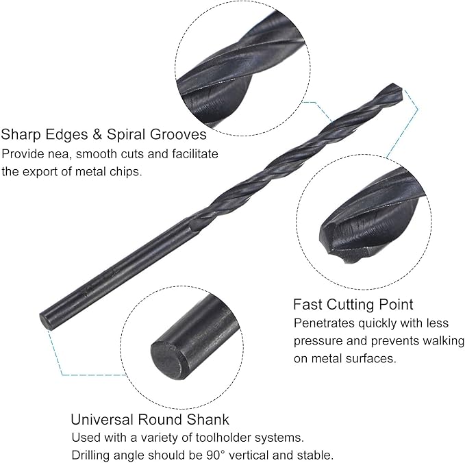 uxcell Tap and Drill Bit Set, 8-36 UNF Thread Tap & 9/64" Black Oxide Twist Drill Bit, Straight Flute Tap Tapping Threading Repair Tool Kit